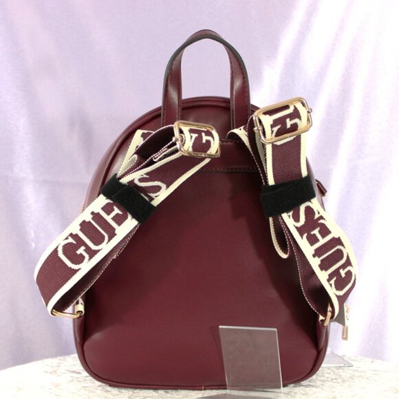 GUESS Renae Mini Backpack in Oxblood with Matching Coin Pouch – NWT - Picture 4 of 15